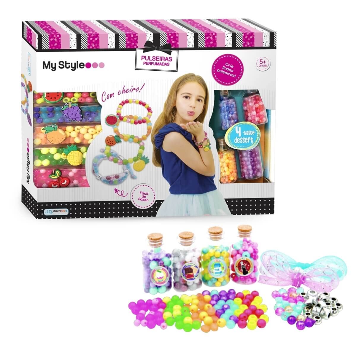 ミライグリッシュ　セット My Style Pulseiras Perfumadas 400 Miçangas Indicado para +5 Anos